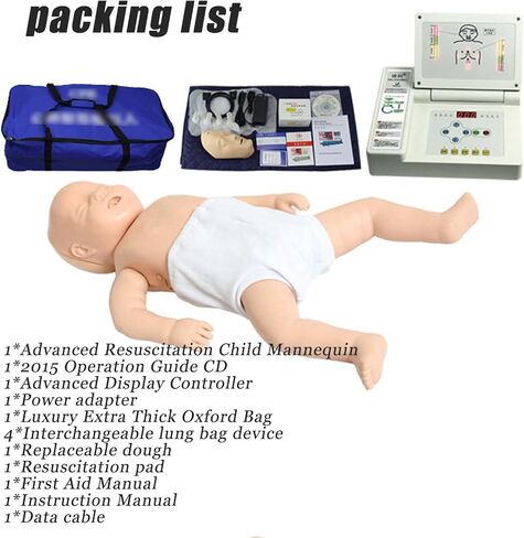 Child CPR Training Manikin, First Aid Trauma Human Anatomical, Full Body Cardiopulmonary Resuscitation Simulator Medical Model, for Doctor Nursing Training Medical Teaching Research Dummy in Kuwait