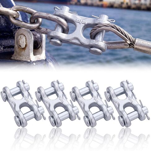 Hicarer 4 Pieces 3/8 Inch Loop Link Chain Repair Links Trailer Safety Chain Connector Alloy Steel Silver Wll 6600 Lbs for Trailer Towing Repair Warehouses Factories Seaports in Kuwait