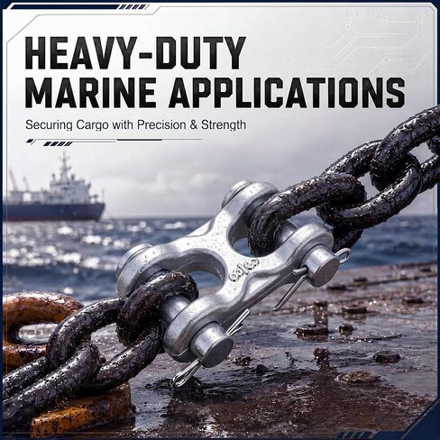Hicarer 4 Pieces 3/8 Inch Loop Link Chain Repair Links Trailer Safety Chain Connector Alloy Steel Silver Wll 6600 Lbs for Trailer Towing Repair Warehouses Factories Seaports in Kuwait