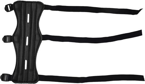 Long Leather Arm Guard with Holes, 30cm Extended Forearm Protector for Bow and Arrow Sports, Black in Kuwait