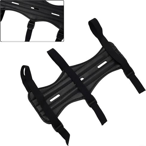 Long Leather Arm Guard with Holes, 30cm Extended Forearm Protector for Bow and Arrow Sports, Black in Kuwait