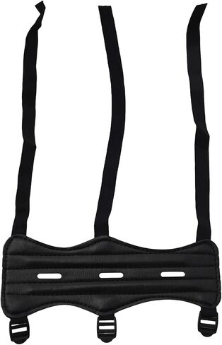 Long Leather Arm Guard with Holes, 30cm Extended Forearm Protector for Bow and Arrow Sports, Black in Kuwait