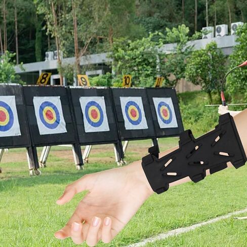 Arm Guard Breathable Double Sided Composite Fabric Forearm Protector Adjustable Elastic Straps Bracer for Left Right Handed Bow Shooters Hunting Target Practice in Kuwait