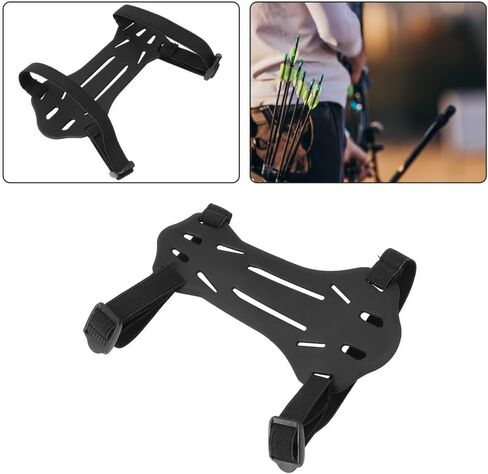 Recurve Compound for Bow Arm Guard 15x7x0.5cm Rubber Material Lightweight 17g Black Forearm Protection Shield for Hunting and Target Practice Adjustable Size for Adult Youth (Black) in Kuwait