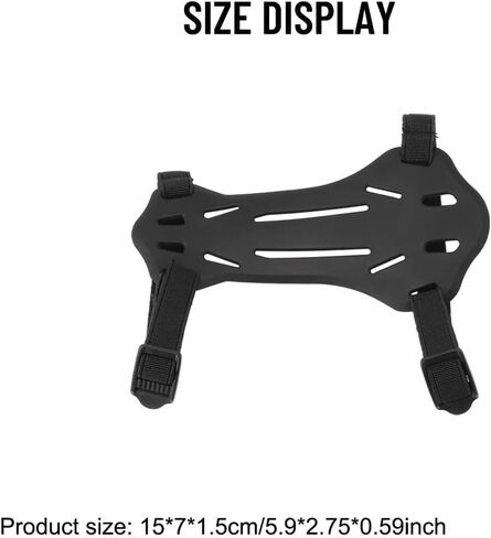 Recurve Compound for Bow Arm Guard 15x7x0.5cm Rubber Material Lightweight 17g Black Forearm Protection Shield for Hunting and Target Practice Adjustable Size for Adult Youth (Black) in Kuwait