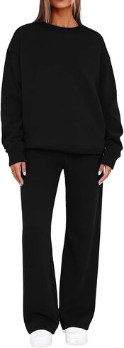 Sweatsuits Women 2 Piece Outfit 2026 Fall Winter Fashion Comfy Casual Crewneck Track Suits Matching Lounge Sets in Kuwait