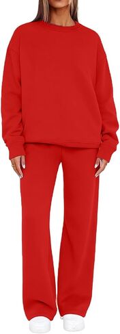 Sweatsuits Women 2 Piece Outfit 2026 Fall Winter Fashion Comfy Casual Crewneck Track Suits Matching Lounge Sets in Kuwait
