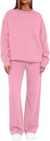 Sweatsuits Women 2 Piece Outfit 2026 Fall Winter Fashion Comfy Casual Crewneck Track Suits Matching Lounge Sets in Kuwait