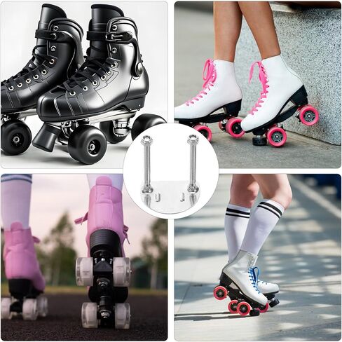 4pcs Roller Skate Base Plates Hardware Accessories Double Row Skate Bracket with Shock Absorption for Roller Repair and Installation Compatible with Drift in Kuwait