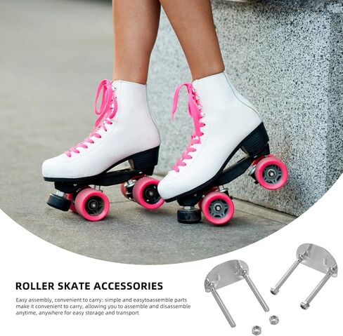 4pcs Roller Skate Base Plates Hardware Accessories Double Row Skate Bracket with Shock Absorption for Roller Repair and Installation Compatible with Drift in Kuwait