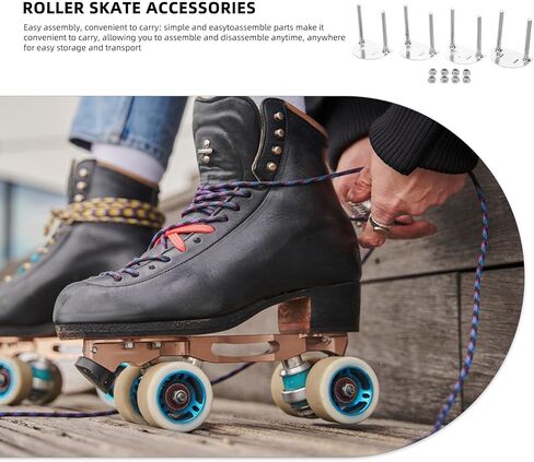 4pcs Roller Skate Base Plates Hardware Accessories Double Row Skate Bracket with Shock Absorption for Roller Repair and Installation Compatible with Drift in Kuwait