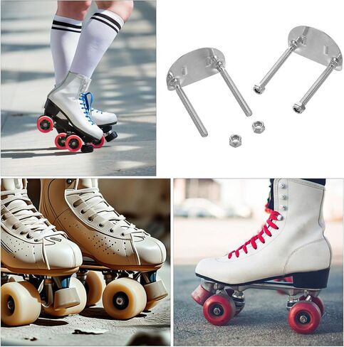 4pcs Roller Skate Base Plates Hardware Accessories Double Row Skate Bracket with Shock Absorption for Roller Repair and Installation Compatible with Drift in Kuwait