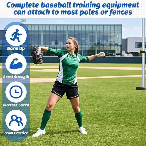 5Pcs Baseball Exercise Bands with Interchangeable Grips, Baseball Resistance Trainer Stretching Bands for Pitching & Throwing, Training Aid for Baseball Softball Pitchers to Build Arm Strength in Kuwait