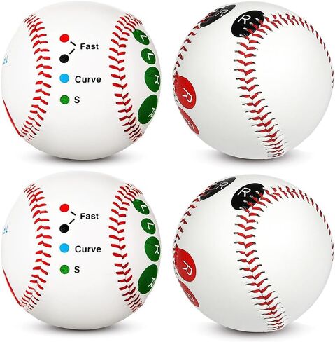 LOOEEL 4 PCS Pitch Practice,Training Baseball Pitching Grip Pitch Practice,Finger Placement Markers Baseball Training Equipment for Teenagers Beginners to Learn Multiple Baseball Grips.-Soft/Hard in Kuwait