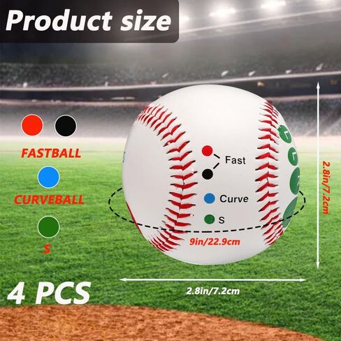 LOOEEL 4 PCS Pitch Practice,Training Baseball Pitching Grip Pitch Practice,Finger Placement Markers Baseball Training Equipment for Teenagers Beginners to Learn Multiple Baseball Grips.-Soft/Hard in Kuwait