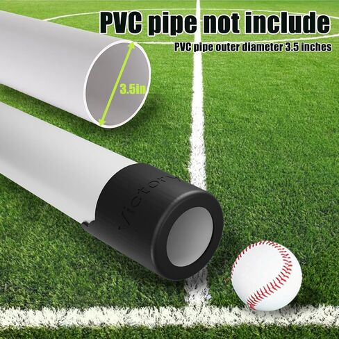 عبوة من قطعتين من رأس المطاط المسترد لكرة البيسبول، تناسب أنابيب PVC مقاس 3 بوصات، عمود PVC غير متضمن، أداة التقاط لا تنحني للتدريب in Kuwait