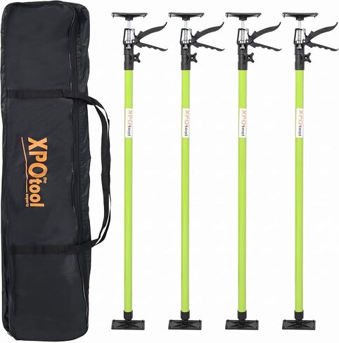 XPOtool 4 Pack Adjustable Support Pole, Heavy Duty Steel 3rd Hand System, Extends 45-114 Inch, 150 lb Capacity, Drywall and Cabinet Jack with Carry Bag in Kuwait