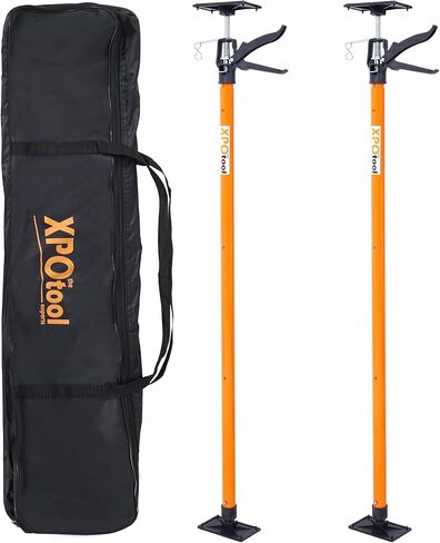 XPOtool 2-Pack Adjustable Steel Support Pole, 3rd Hand System for Drywall, Cabinets and Cargo, Extends 45-114 Inch, Orange, with Carry Bag in Kuwait