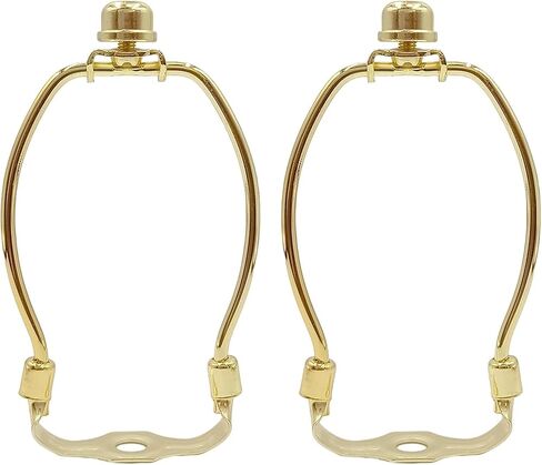 5" Lamp Harp Antique Brass 3/8" Base | Antique brass , rust-resistant. 2-pack with bases & finials. Fits 3/8" saddle base. Easy 2-min install for table/floor lamps. in Kuwait