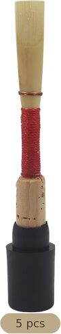 5 Pcs Oboe Reeds for Students and Performers, Handcrafted Natural Reed, Medium Soft Strength, Red Line Wrap, 2.9 in / 73.8 mm Length, Individually Packaged, Easy to Play Full Range Coverage in Kuwait