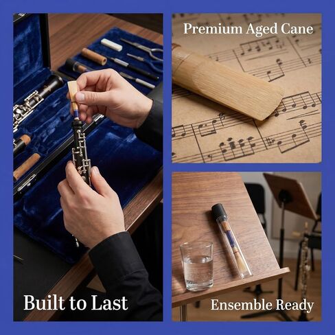Kisangel Oboe Reeds for Beginners: Medium Soft Double Reed with Storage Tube - C Key Woodwind Accessory for Student Practice and Orchestra Performance in Kuwait