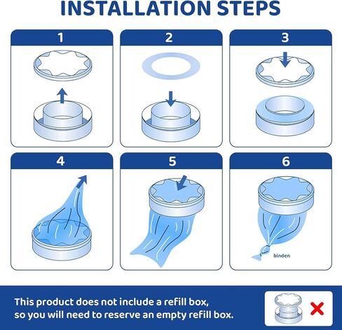 Refill Bags Compatible with Genie, Munchkin, Angelcare Diaper Pails, Odor Block Disposable Diaper Disposal Liners, Leak-Proof Nursery Trash Bags for Baby Diapers (24) in Kuwait