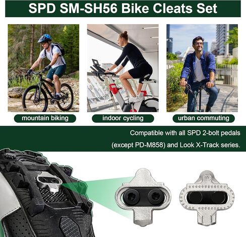 SPD Bike Pedals Cleats Compatible with Shimano SH56 MTB Spin Indoor Cycling | 2 Set Shoe Cleats fit SPD & Look X-Track pedals. 2-bolt multi-directional for spin cycling & mountain biking in Kuwait