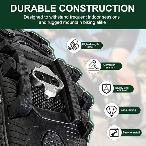 SPD Bike Pedals Cleats Compatible with Shimano SH56 MTB Spin Indoor Cycling | 2 Set Shoe Cleats fit SPD & Look X-Track pedals. 2-bolt multi-directional for spin cycling & mountain biking in Kuwait