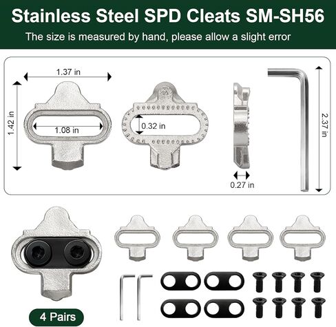 SPD Bike Pedals Cleats Compatible with Shimano SH56 MTB Spin Indoor Cycling | 2 Set Shoe Cleats fit SPD & Look X-Track pedals. 2-bolt multi-directional for spin cycling & mountain biking in Kuwait