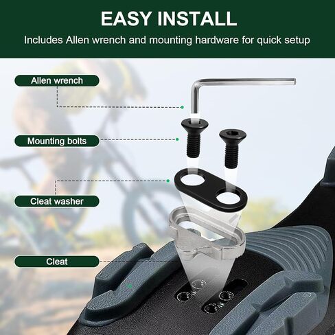 SPD Bike Pedals Cleats Compatible with Shimano SH56 MTB Spin Indoor Cycling | 2 Set Shoe Cleats fit SPD & Look X-Track pedals. 2-bolt multi-directional for spin cycling & mountain biking in Kuwait
