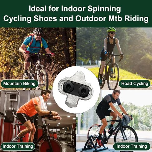 SPD Bike Pedals Cleats Compatible with Shimano SH56 MTB Spin Indoor Cycling | 2 Set Shoe Cleats fit SPD & Look X-Track pedals. 2-bolt multi-directional for spin cycling & mountain biking in Kuwait