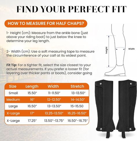 Half Chaps Amara Equestrian للنساء والرجال، زوج من الجلود الاصطناعية بسحّاب لركوب الخيل الإنجليزي للجنسين من الجلد الأسود in Kuwait
