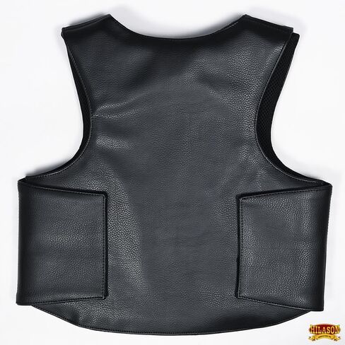 Hilason Bull Riding Kids Junior Youth Pro Rodeo Genuine Leather Vest with Floral Hand Carved in Kuwait
