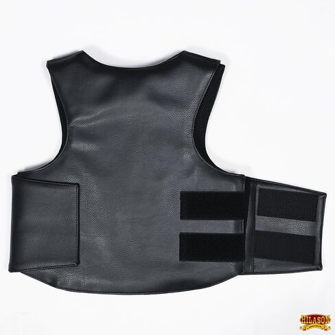 Hilason Bull Riding Kids Junior Youth Pro Rodeo Genuine Leather Vest with Floral Hand Carved in Kuwait