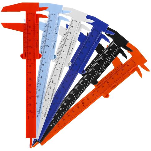 6PCS Eyebrow Measuring Ruler, Mini Plastic Vernier Caliper, Brow Mapping Rulers, Double Scale Plastic Sliding Gauge Ruler for Eyebrow Tattoo, Brow Artists and School Students (6 Colors) in Kuwait