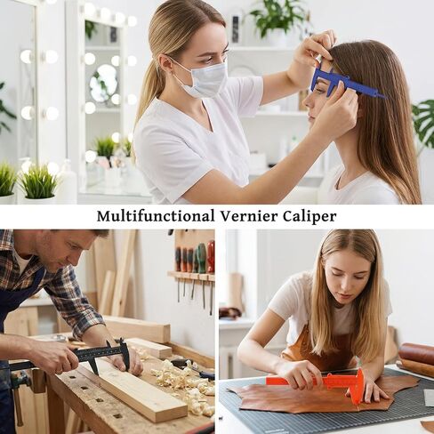6PCS Eyebrow Measuring Ruler, Mini Plastic Vernier Caliper, Brow Mapping Rulers, Double Scale Plastic Sliding Gauge Ruler for Eyebrow Tattoo, Brow Artists and School Students (6 Colors) in Kuwait