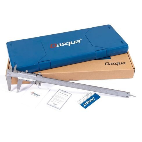 فرجار Dasqua Vernier 0-300 مم / 0-12 بوصة | أداة قياس دقيقة من الفولاذ المقاوم للصدأ، تدرج 0.02 مم / 0.001 بوصة، دقة ±0.03 مم، معيار DIN862، برغي قفل وضبط دقيق in Kuwait