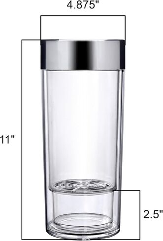 Amazing Abby - VinoChill - Acrylic Double-Wall Wine Chiller with Ice Chamber, Clear Plastic Insulated Champagne Bucket with Enhanced Cooling Bottom, Great for Party, Dinner, and Outdoor Entertaining in Kuwait