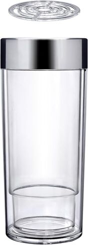 Amazing Abby - VinoChill - Acrylic Double-Wall Wine Chiller with Ice Chamber, Clear Plastic Insulated Champagne Bucket with Enhanced Cooling Bottom, Great for Party, Dinner, and Outdoor Entertaining in Kuwait