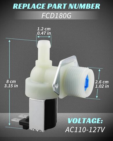 FCD180G Ice Maker Water Inlet Valve 110-127V – Solenoid Water Flow Switch for Commercial Ice Maker, Prevents Overflows, Auto Water Replenishment in Saudi Arabia