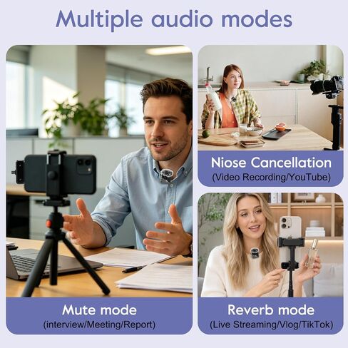 2PCS Wireless Lavalier Microphone Digital Display Noise Cancelling Mic for Live Streaming Interview Vlog in Saudi Arabia