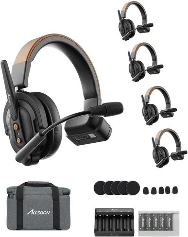 Accsoon Como SE Wireless Headset Intercom System 5-Person Full Duplex 1312ft Team Communication Group Talk, 30+Hour Battery Life in Saudi Arabia