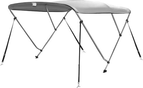 Seamander 3-4 Bow Bimini Boat Top Cover,Boat Accessories,Boat Canopy with Mounting Hardware, Rear Support Pole with Storage Boot (Grey, 3 Bow 6'L x 36" H x 73"-78" W) in Saudi Arabia