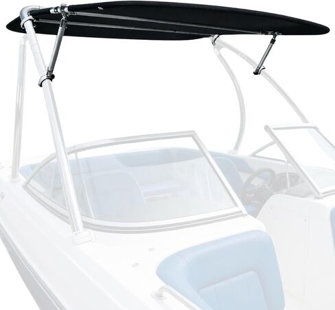Sunluway Universal Wakeboard Tower Boat Bimini Top, 600D Bimini Top Canvas, Frame, & Clamps, 60" L x 52" W, Boat Canopy for Most 2-2.5" Tubing Wake Towers on Bass Boats, Jon Boats, Pontoons & More in Saudi Arabia