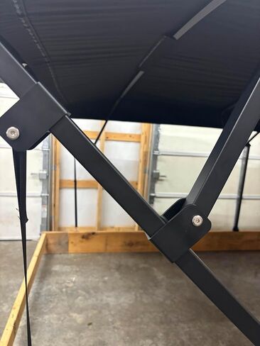 Cypress Rowe Outfitters Pontoon Boat Bimini Top, Square Tube Black Powder Coated Frame, Black Canvas, 8' Long, 8' Wide, fits 91-96" Wide, Complete Kit, Big League Biminis in Saudi Arabia