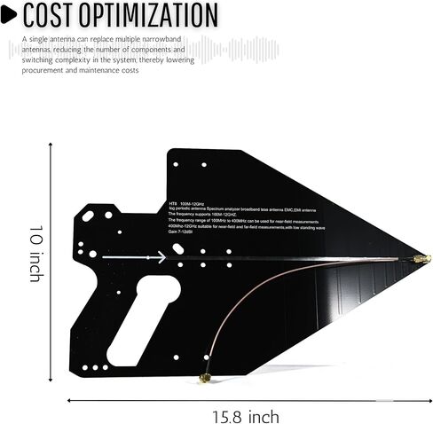 Log Periodic Directional Antenna, 100MHz-12GHz Ultra Wideband RF Antenna Outdoor with SMA Cable for Spectrum Management EMC Testing, High Gain 7-12dBi in Saudi Arabia