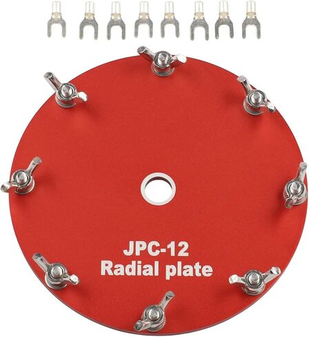 Grounding Plate for PAC 12 for JPC 12 Portable Shortwave Antenna Ground Plate with 10 Fork 2.4mm Terminal Blocks Aluminum Base Plate, for Outdoor Ham Radio and Field Signal Testing in Saudi Arabia