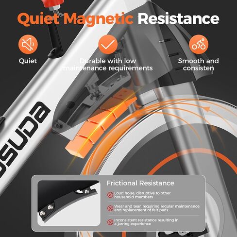 YOSUDA PRO Magnetic Exercise Exercise Bike for Home, Stationary Indoor Cycling Bike with Exclusive App, 300 LB Weight Capacity, Quiet Magnetic Resistance, Spin Bike for Weight Loss & Cardio Training in Saudi Arabia