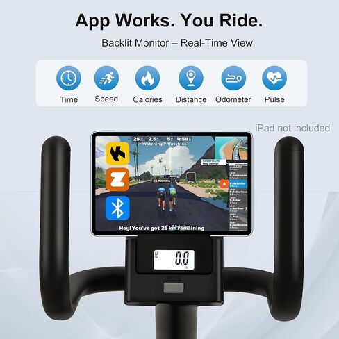 Recumbent Exercise Bike for Seniors & Adults - Quiet Recumbent Stationary Bikes for Home, Bluetooth App, 16-Level Resistance, Adjustable Seat, Supports 380LB, LCD Display & Pulse Sensors in Saudi Arabia