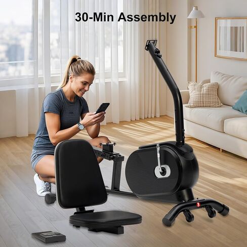 Recumbent Exercise Bike for Seniors & Adults - Quiet Recumbent Stationary Bikes for Home, Bluetooth App, 16-Level Resistance, Adjustable Seat, Supports 380LB, LCD Display & Pulse Sensors in Saudi Arabia